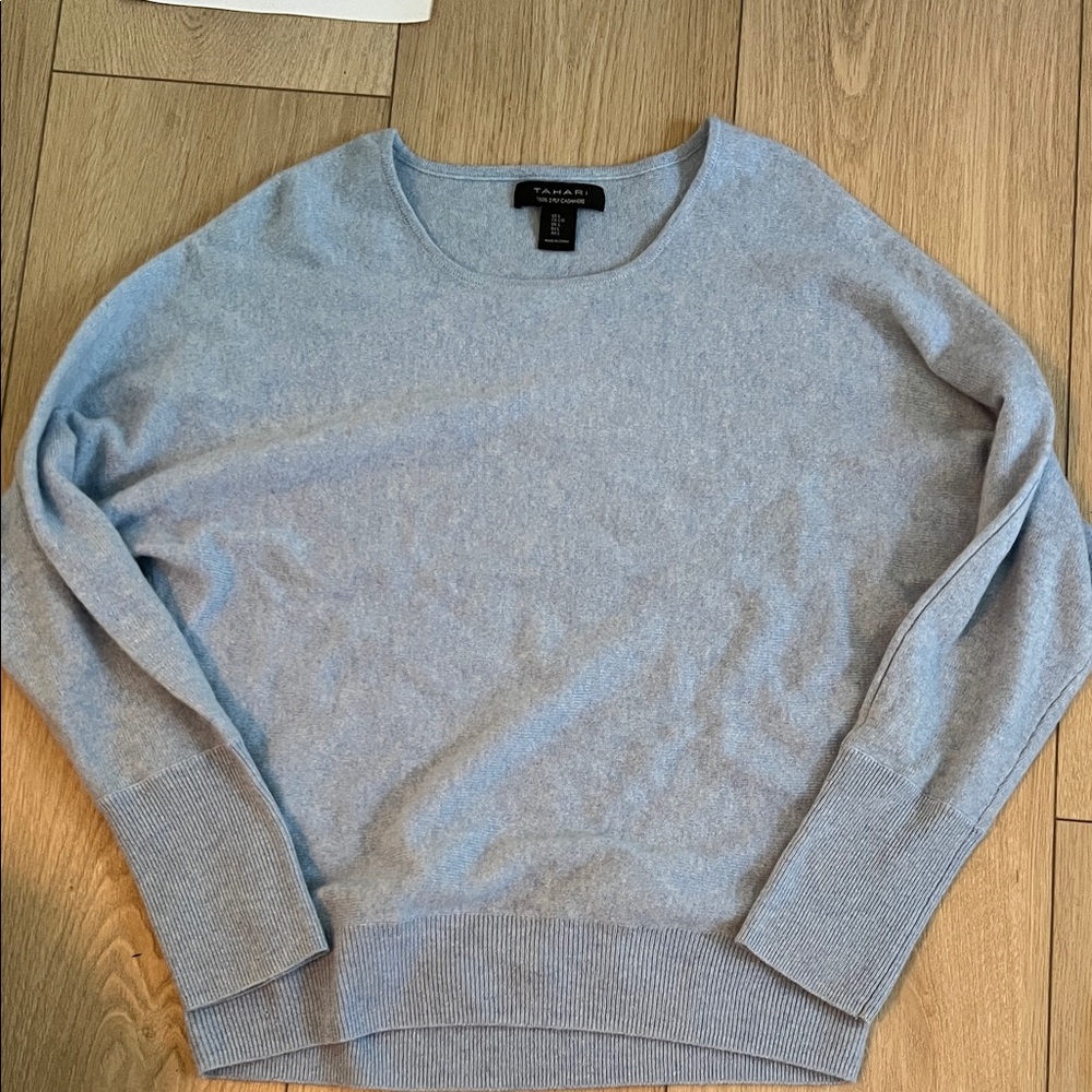 Light Blue Crewneck Cashmere-Blend Sweater